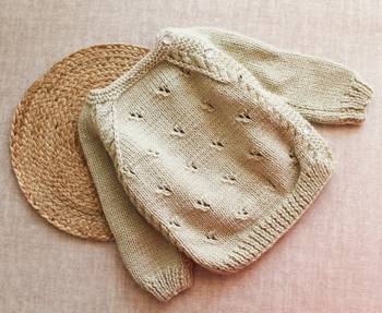 Woonie Handmade Full Sleeves Cable Designed Sweater For Kids-Grey 3