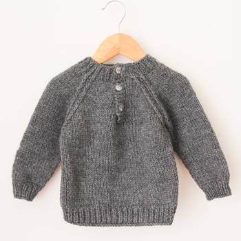 Woonie Handmade Full Sleeves Bunny's Shadow Design Sweater For  Kids-Dark Grey 2