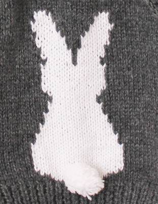 Woonie Handmade Full Sleeves Bunny's Shadow Design Sweater For  Kids-Dark Grey 3