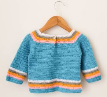 Woonie Handmade Full Sleeves Planets Designed Sweater For Kids-Light Blue 2