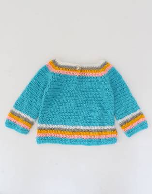 Woonie Handmade Full Sleeves Planets Designed Sweater For Kids-Light Blue 5