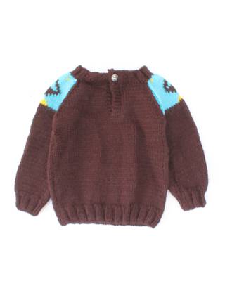 Woonie Handmade Full Sleeves Designer Sweater For Kids-Black 4