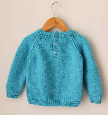 Woonie Handmade Full Sleeves Giraffe Detailing Sweater For Kids-Blue 2