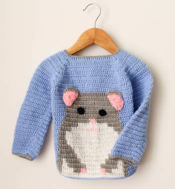 Woonie Handmade Full Sleeves Bunny Design Sweater For Kids-Light Blue 3