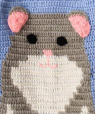 Woonie Handmade Full Sleeves Bunny Design Sweater For Kids-Light Blue 4