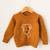 Woonie Handmade Full Sleeves Face Deailing Sweater For Kids- Brown