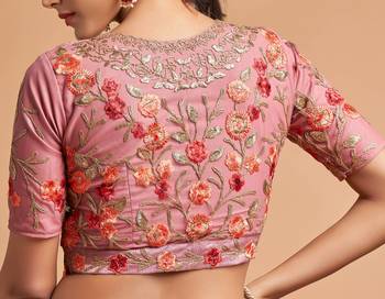 Exotic Pink Soft Net Zari Embroidered Wedding Bridal Lehenga Choli with Dupatta 7