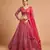 exotic hot pink soft net sequins embroidered wedding bridal lehenga set choli with dupatta with dupatta