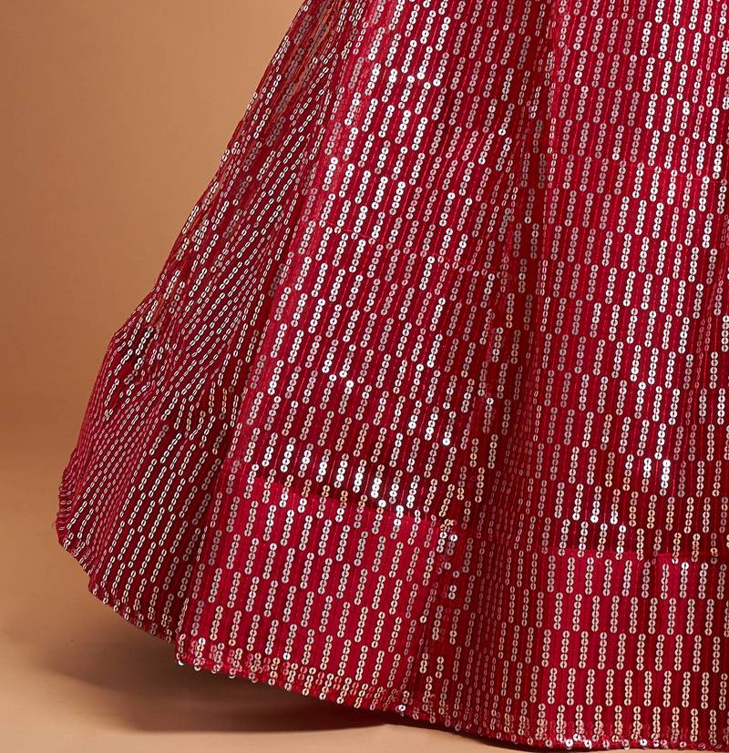 Exotic Hot Pink Soft Net Sequins Embroidered Wedding Bridal Lehenga Choli with Dupatta