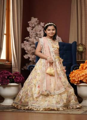 Yellow Kotta Printed Lehenga Choli and Dupatta 1
