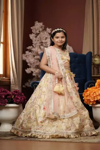 Yellow Kotta Printed Lehenga Choli and Dupatta