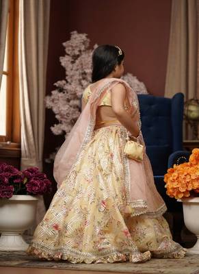 Yellow Kotta Printed Lehenga Choli and Dupatta 2