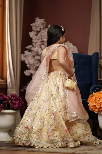 Yellow Kotta Printed Lehenga Choli and Dupatta