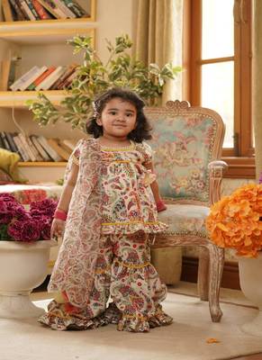 Floral Print Kurti Sharara 2