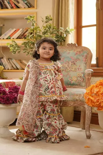 Floral Print Kurti Sharara