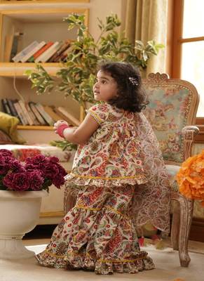 Floral Print Kurti Sharara 3