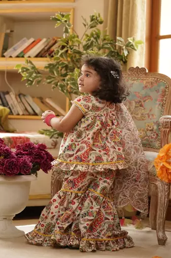 Floral Print Kurti Sharara