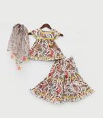 Floral Print Kurti Sharara