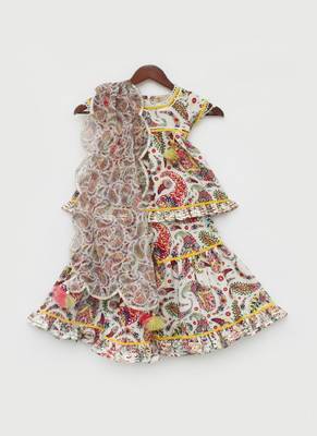 Floral Print Kurti Sharara 4