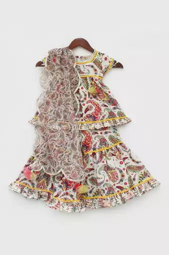 Floral Print Kurti Sharara