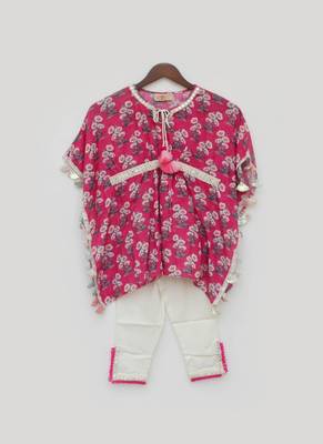 Pink Floral Print Kaftan and Pant 3