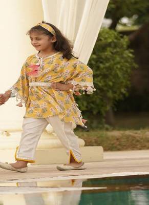Yellow Printed Kaftan 1