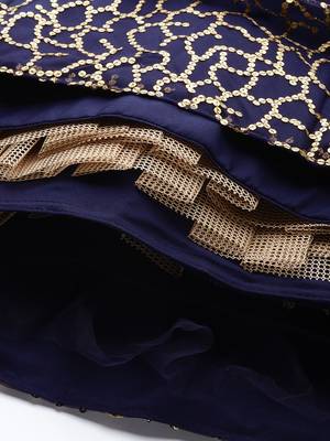 exotic navy blue soft net zari embroidered wedding bridal lehenga set choli with dupatta with dupatta 7