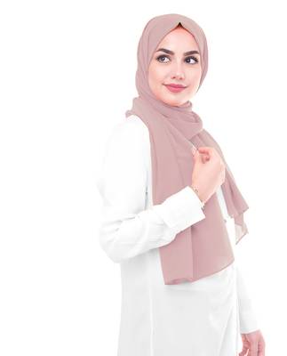 Purple plain georgette hijab 1