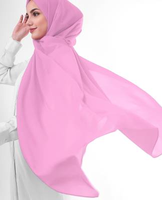 Purple plain georgette hijab 3