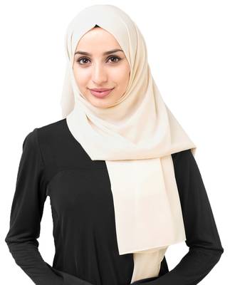 Grey plain georgette hijab 1