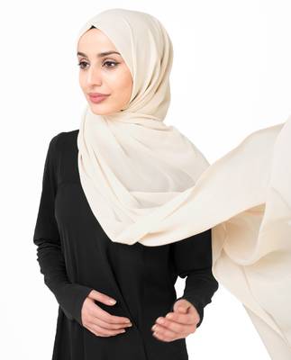 Grey plain georgette hijab 2