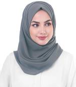 Grey plain georgette hijab