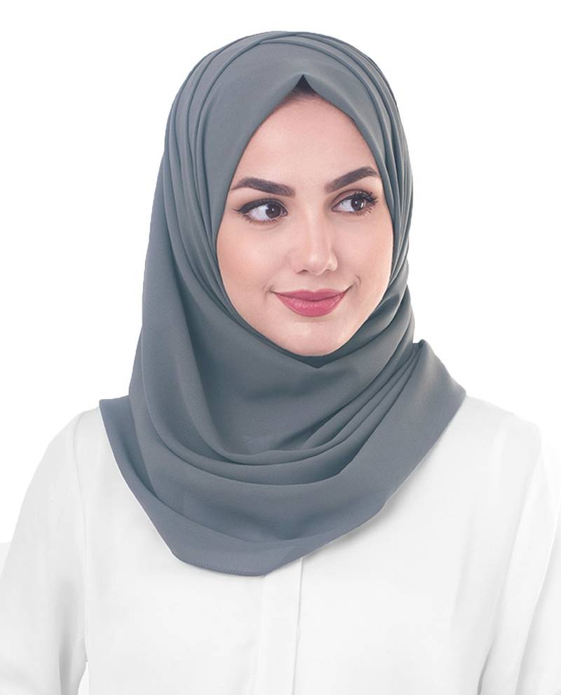 Grey plain georgette hijab
