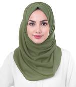Green plain georgette hijab