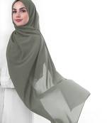Green plain georgette hijab