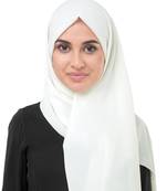 White plain georgette hijab