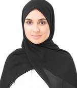 Black plain georgette hijab