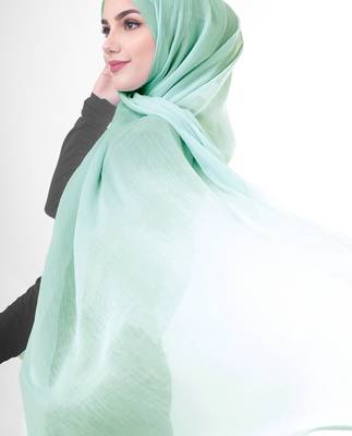 Green plain chiffon hijab 3