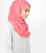 Pink plain chiffon hijab