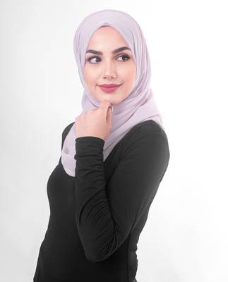Purple plain chiffon hijab 1