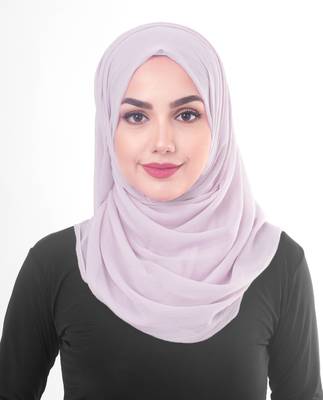 Purple plain chiffon hijab 2