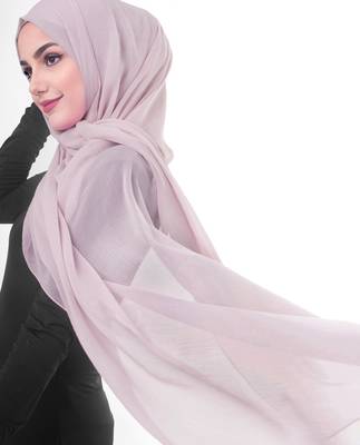Purple plain chiffon hijab 1