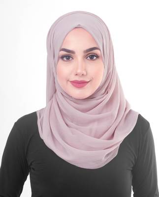 Purple plain chiffon hijab 2