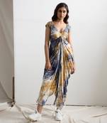 Blue Silk Diana Jumpsuit