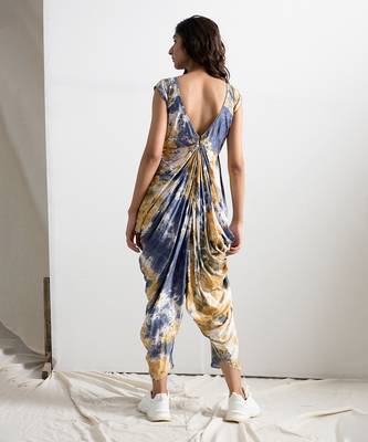 Blue Silk Diana Jumpsuit 2
