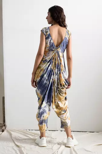 Blue Silk Diana Jumpsuit