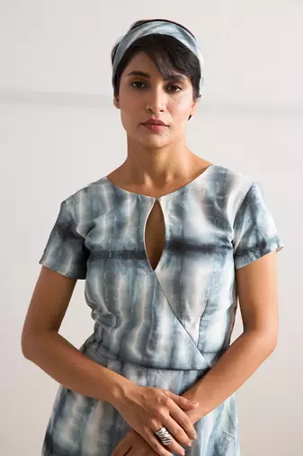 Blue Silk Edrei Jumpsuit