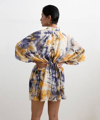 Blue Crepe Pearl Kaftan 2