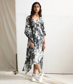 Black Crepe Flora Kaftan