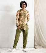 Beige And Green Galen Kurta Set